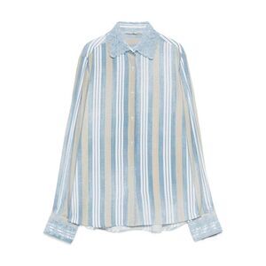 ERMANNO SCERVINO Floral Embroidered Sheer Ruffled Blouse Women CLEAR BLUE Shirts